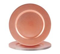 Argon Tableware 6 pièce métallique Chargeur microplaques - fini métallique - 33cm - Rose Gold