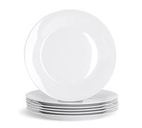Argon Tableware 6x Assiettes Blanches Classiques de 27 cm - Passe au Lave-Vaisselle et au Micro-Ondes - Ensemble de Plats de Service pour étudiants en Porcelaine