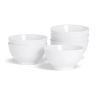 Argon Tableware 6x Bols à Snack en Porcelaine Blanche de 12,8 cm pour Riz, Dessert - Petit Service de Céréales pour Soupe de Fruits et Glace - Passe au Lave-Vaisselle et au Micro-Ondes