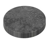Argon Tableware 6X Noir 30cm Sets de Tableau Ronds en Marbre - Grand Antidérapant Résistant à la Chaleur Cuisine Table à Manger Dîner Ensemble de Sets de Table
