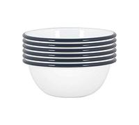 Argon Tableware Bols à pâtes colorés - 16 cm - Lot de 6 - Bols à salade bleu marine Bols à céréales en métal émaillé Bols de service de camping légers pour collations, pâtes, céréales, salade
