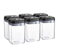 Argon Tableware Conteneurs de stockage de nourriture en plastique Verrouillage - Cuisine en plastique Pantry Organizer Bocons - Couvercle de clip hermétique - 800ml - Paquet de 6