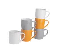 Argon Tableware Couleur café Tasses - Moderne Faïence Cappuccino Coupes Thé - 350ml - Scandi 2 - Lot de 6