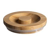 Argon Tableware Couvercle hermétique Jar de Rangement en Bois - Ronde de Style scandinave avec Un Silicone Seal