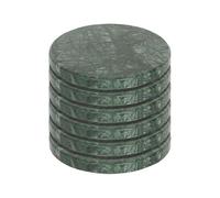 Argon Tableware Dessous de Verre en Marbre Ronds - 10cm - Vert - 6X Maison Décor Pierre Cuisine Tableau Boire Boires Café Thé Tasse Vin Verre Titulaire Tapis