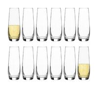 Argon Tableware Flûtes de Champagne Corto SteMless - Flûtes de Verre Modernes pour Le Champagne, Prosecco, Vin Mousseux - 230ml - Clear - Pack de 12