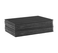 Argon Tableware Linea Rectangle Sets de Table en Ardoise - 35cm x 25cm - 12x Grand Naturel Noir Pierre À Manger Tableau Dîner Portion Conseil Lieu Tapis Sets