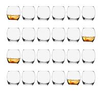 Argon Tableware Lot de 24 Verres à Whisky - 405 ML - Collection Tondo - Gobelets à Whisky, lavables au Lave-Vaisselle, Grand Verre à Highball, Verres à Eau Modernes