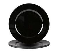 Argon Tableware Métallique Chargeur - Plaques de soirée de Mariage Fine Table à Manger dressée - 33cm - Noir - Paquet de 6