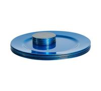 Argon Tableware Plaques 12pc Chargeur et sous-Verres Set - Finition métallique - 33cm - Bleu