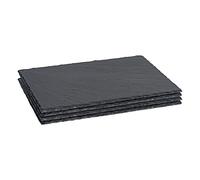 Argon Tableware Réglages d'ardoise Rectangle - Réglage de la Table de Salle à Manger de la Cuisine à la Maison Rustique - 30 x 20cm - Gray - Pack de 4