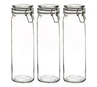 Argon Tableware Verre Jars Spaghetti - Nourriture Vintage Preserving Container - Couvercle Clip - 2 litres - Joint Clear - Lot de 3