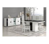 Altobuy Ensemble séjour ARIANE — Table repas et buffet 4 portes, éclairage LED intégré