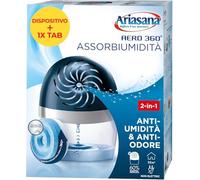 Ariasana Aero 360° Kit d'absorption d'humidité (1 appareil incl. 1 recharge Tab 450g), déshumidificateur non électrique et recyclable, absorbant l'humidité contre la condensation et la moisissure