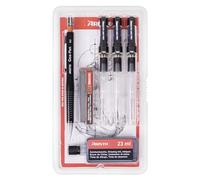 Aristo AH64310 mg1 Pro College Lot de 6 stylos à encre de Chine (3 stylos à encre de Chine mg1 Pro, épaisseur de trait 0,25/0,5/0,7 mm, crayon à mine fine Geo-Pen 0,5 mm avec 12 mines de rechange,
