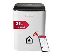 Ariston Thermo Déshumidificateur portable Deos 21S Net WiFi 21L – Silencieux, Buanderie, 52 m²