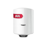 Ariston PRO 1 ECO, Chauffe-eau électrique vertical mural 50 litres, diamètre 450 mm - Conçu et fabriqué pour être installé en France. Blanc