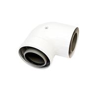 ARISTON thermo 3318091 courbe 80/125 mâle/FE mm, dic 90 degrés pour fumisteria chaudière à condensation, blanc