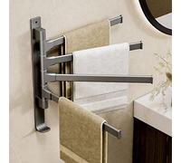 Aritynu Porte-serviettes Pivotant 4 Bras, Espace Rotatif à 180 Degrés en | Construction en Aluminium épais, Peut Contenir des Serviettes et des Vêtements, Idéal pour la Salle de Bain, la Cuisine,