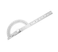 Aritynu Rapporteur d'angle en acier inoxydable 0-180 degrés | Mesure 0-15 cm, règle et rapporteur 2 en 1, structure en métal résistant, idéale pour le travail du bois et la