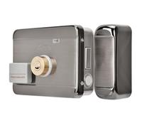 Aritynu Serrure de Porte électronique à Double Tête 12V, avec Lecteur de | Construction en Alliage de Zinc, Prend en Charge les Cartes EM/SM, Alarme Anti-claquement, Compatible avec les Systèmes D',
