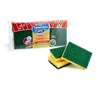 ARIX | 3 éponges avec Cellulose végétale pour la saleté obstinée, éponges de Cuisine Maxi Absorption de la Ligne Splendelli, éponge avec Fibre Abrasive Forte, 3 pièces - Made in Italy
