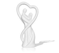 ARJDXDP Statues en Porcelaine d'art De Couple Affectueux,Sculpture Peinte à la Main de 32cm de Haut,Statue élégante comme Symbole d'amour et d'affection,Figure décorative Parfaite comme Cadeau (White)
