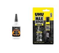 ARKA - KRAFTPROTZ liquide | 50 g | Superglue | Extra forte et universelle & UHU Max Repair power - Colle extra puissante et flexible, idéale pour les chaussures, le caoutchouc, le cuir, tube 20g