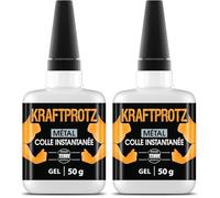 ARKA - KRAFTPROTZ METALL 50 g | Colle instantanée extra forte | Colle transparente pour métaux | Super colle épaisse | Résistant à l'eau | Application facile & tenue sûre (Lot de 2)