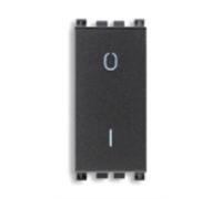 Vimar 19015 Interrupteur 2P 16 AX 250 V~, éclairable, touche interchangeable, maxi 200 W pour lampes autoballastées (CEI 60669-1:2017), série Arké, gris