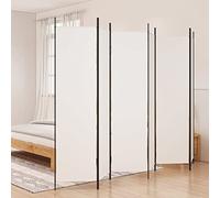 ARKEM Cloison de séparation 6 Panneaux Blanc 300x200 cm Tissu,Paravent Interieur,Cloison Amovible