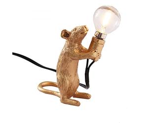ARKEM Lampe De Table en Forme De Souris, Lampes d'animaux Scandinaves, Lampes De Chevet pour Enfants, Lampes De Chevet CréAtives, Mobilier De Salon Et De Chambre à Coucher.-Gold||A