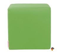 ARKETICOM Pouf en Forme de Cube pour Enfants en Similicuir (dehoussable et Lavable) et polyurthane, 25 x 25 x 25 Vert