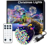 ARKOCHIC 25M Guirlande Lumineuse de Noël, 200 LED Lumières de Noël | Intérieur et Extérieure Électrique 11 Modes Etanche Guirlande Décorative pour Maison Sapin Fenêtre Mariage, Blanc/Multicolore