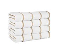 Arkwright Lot de 4 Serviettes de Plage Las Rayas 100% Coton filé à l'anneau Douces à séchage Rapide, 480 g/m² pour hôtel, hôtel, Spa, Tube à remous, 76,2 x 152,4 cm, Rayures Beiges