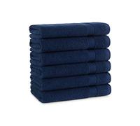 Arkwright Lot de 6 Serviettes de Toilette de Luxe 100% Coton 600 g/m², Douces et absorbantes, séchage Rapide, parfaites pour Maisons de Plage, hôtels et propriétés locatives, Bleu Marine Lapis