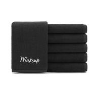 Arkwright Lot de 6 Serviettes de Toilette Super Douces 100% Coton, Douces et légères, pour démaquiller Le Visage, Accessoires d'invités pour hôtes et Artistes - 33 x 33 cm - Noir