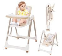 Arkyomi 5 en 1 chaise haute bébé evolutive, pliable chaises hautes enfant,transats et balancelles transat haut inclinable bébé confort chaise reglable hauteur,highchair Baby Portable Foldable high