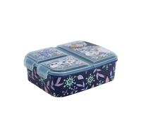 arlis Boîte à goûter Frozen avec 3 compartiments en plastique avec fermoirs à clips, boîte à déjeuner pour enfants (Boîte à goûter Frozen)