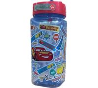 arlis Bouteille d'eau carrée réutilisable avec paille intégrée 510 ml - Gourde Cars (Gourde Cars)