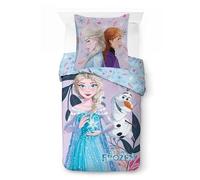 arlis Frozen Parure de Lit en Coton, Housse de Couette Réversible avec Taie d'oreiller - 100% Coton, 2 Pièces, 140x200 cm + 65x65 cm, 1 Personne