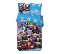 arlis Parure de Lit Avengers pour Enfant, Housse de Couette Réversible 140x200 cm, Taie d'oreiller 63x63 cm, 100% Coton (Parure de lit Avngers)