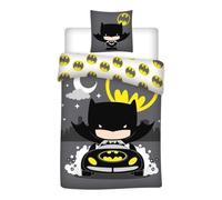 arlis Parure de Lit Batman Housse de Couette Batman Réversible avec Taie d'oreiller, 2 Pièces (140x200 cm + 63x63 cm), 1 Personne (Parure Batman)