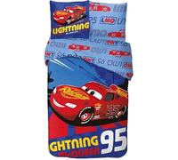 Arlis Parure de lit Cars Réversible 140x200 cm, Taie d'oreiller 63x63 cm, 100% Coton (Ensemble de literie Cars, 140 X 200 Cm)