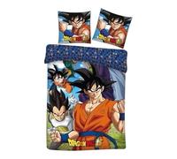 arlis Parure de Lit Dragon Ball Housse de Couette Réversible avec Taie d'oreiller, 2 Pièces (140x200 cm + 63x63 cm), 1 Personne (Parure Dragon Ball)