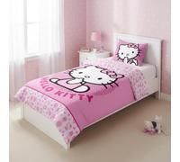 arlis Parure de Lit Hello Kitty, Housse de Couette Hello Kitty Réversible avec Taie d'oreiller, 2 Pièces (140x200 cm + 65x65 cm), 1 Personne