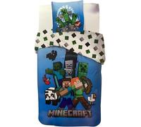 arlis Parure de Lit Minecraft pour Enfant, Housse de Couette Réversible 140x200 cm, Taie d'oreiller 63x63 cm, 100% Coton (Parure de lit Minecraft, 140 X 200 Cm)