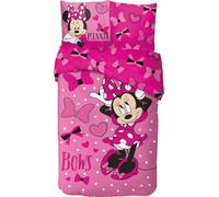 arlis Parure de Lit Minnie pour Enfant, Housse de Couette Réversible 140x200 cm, Taie d'oreiller 63x63 cm, 100% Coton (Parure de Lit Minnie, 140 X 200 cM)
