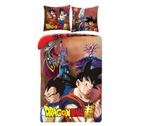 arlis Parure Housse De Couette Dragon Ball Super - 140 x 200 Cm avec taie d'oreiller Dragon Ball Super (1108BL-DRAGON)