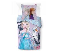 arlis Parure Housse de Couette Frozen en Coton, Parure de lit Réversible 140x200 cm, Taie d'oreiller 65x65 cm, 100% Coton (Parure Frozen)